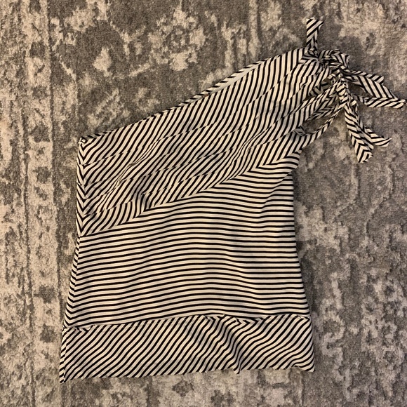 BCBG One Sleeve Striped Blouse - Picture 1 of 1